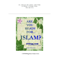 ARE YOU READY FOR ISLAM