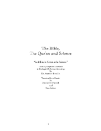 THE BIBLE THE QUR’AN AND MODERN SCIENCE