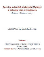 Doctrina autentică a Islamului (Aqidah) și acţiunile care o invalidează
Mioara Ghinia