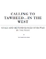 CALLING TO TAWHEED IN THE WEST