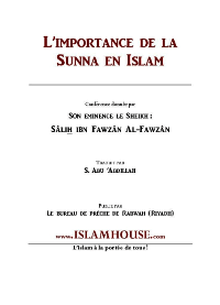 L’importance de la Sunna en Islam
