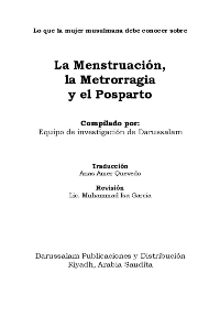 La Menstruación, la Metrorragia y el Posparto
