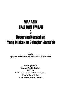 Manasik Haji Dan Umrah