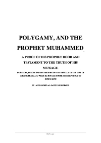 POLYGAMY, AND THE PROPHET MUHAMMED