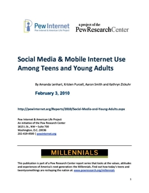 Social Media &amp; Mobile Internet Use Among Teens and Young Adults

