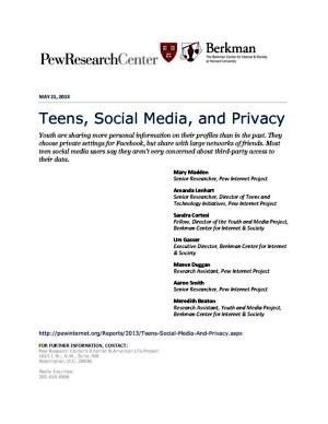 Teens, Social Media, and Privacy