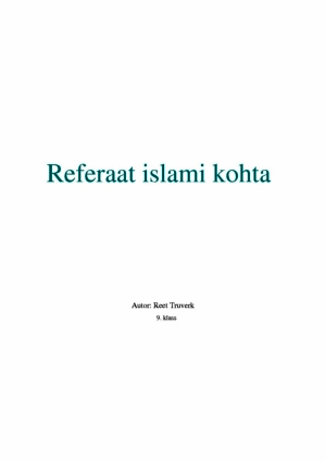 Referaat islami kohta

Reet Truverk