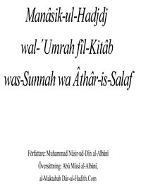 Manâsik-ul-Hadjdj wal-´Umrah fîl-Kitâb was-Sunnah wa Âthâr-is-Salaf