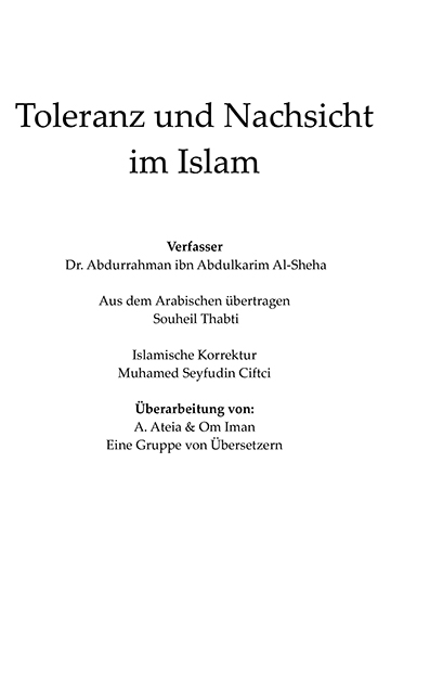 Toleranz und Nachsicht im Islam